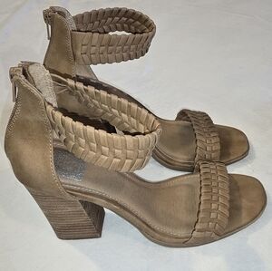 Dolce Vita Cecely Tan Braided Heels Dressy Neutral Party Evening